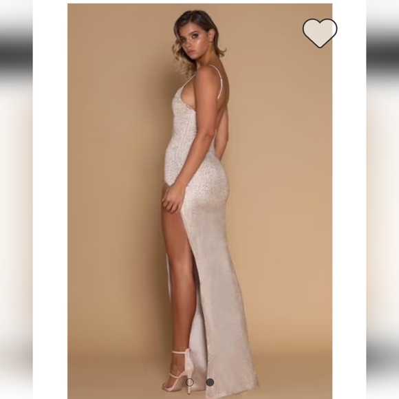 Meshki stella jewelled maxi dress in rosewood size small nwt - Picture 3 of 4